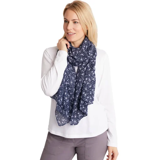 Insect Shield Wildflower Wrap Scarf Navy