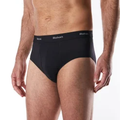 Men'S Aether Briefs With Fly Opening Black