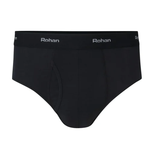 Men'S Aether Briefs With Fly Opening Black