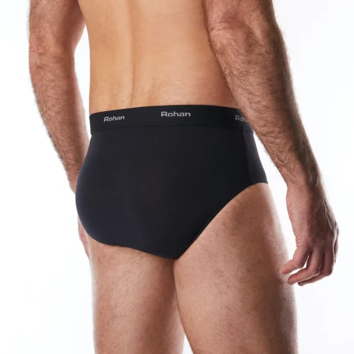 Men'S Aether Briefs With Fly Opening Black