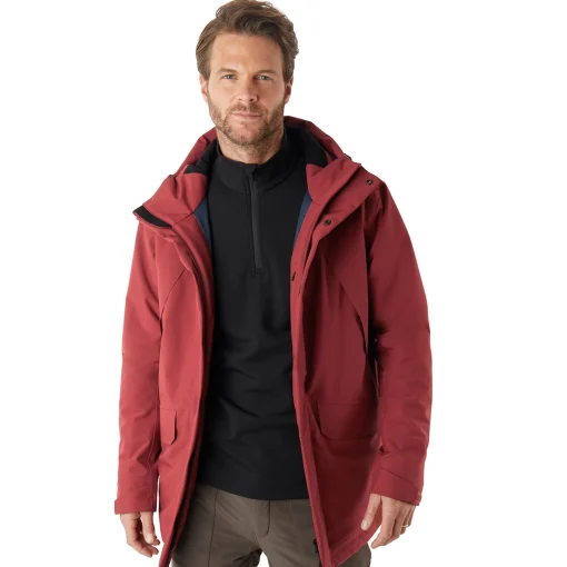 Men'S Aran Waterproof Jacket Auburn Red