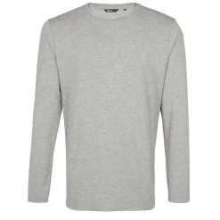 Men'S Basis Long Sleeve T Mid Grey Marl