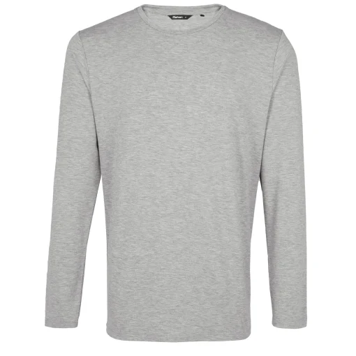Men'S Basis Long Sleeve T Mid Grey Marl