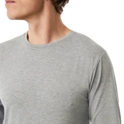 Men'S Basis Long Sleeve T Mid Grey Marl