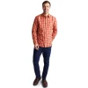 Men'S Coast Long Sleeve Shirt Solar Orange/Auburn Check