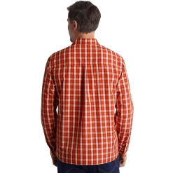 Men'S Coast Long Sleeve Shirt Solar Orange/Auburn Check