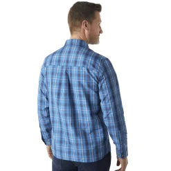 Men'S Coast Long Sleeve Shirt Island Blue Check