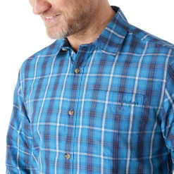 Men'S Coast Long Sleeve Shirt Island Blue Check