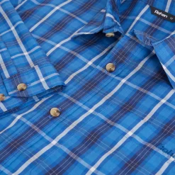 Men'S Coast Long Sleeve Shirt Island Blue Check