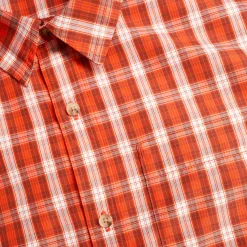 Men'S Coast Long Sleeve Shirt Solar Orange/Auburn Check