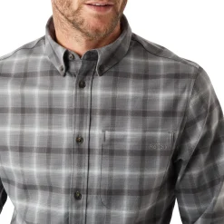 Men'S Dover Long Sleeve Shirt Grey Rock Check