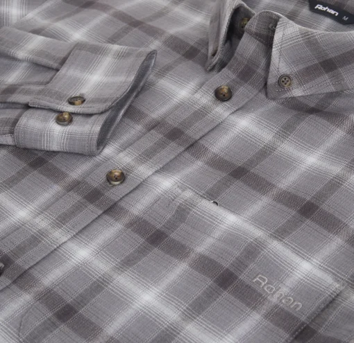 Men'S Dover Long Sleeve Shirt Grey Rock Check