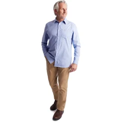 Men'S Finchley Long Sleeve Shirt Ridge Blue Oxford