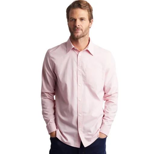 Men'S Finchley Long Sleeve Shirt Light Pink Oxford