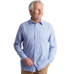 Men'S Finchley Long Sleeve Shirt Ridge Blue Oxford
