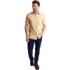 Men'S Finchley Short Sleeve Shirt Iris Yellow Oxford