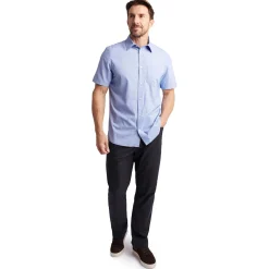 Men'S Finchley Short Sleeve Shirt Ridge Blue Oxford