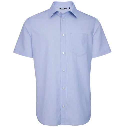 Men'S Finchley Short Sleeve Shirt Ridge Blue Oxford