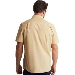 Men'S Finchley Short Sleeve Shirt Iris Yellow Oxford