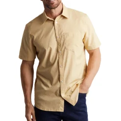 Men'S Finchley Short Sleeve Shirt Iris Yellow Oxford