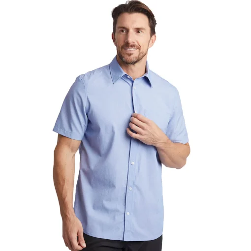 Men'S Finchley Short Sleeve Shirt Ridge Blue Oxford