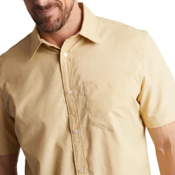 Men'S Finchley Short Sleeve Shirt Iris Yellow Oxford