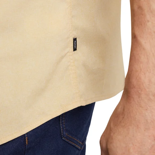 Men'S Finchley Short Sleeve Shirt Iris Yellow Oxford