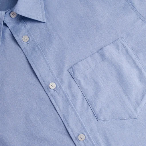 Men'S Finchley Short Sleeve Shirt Ridge Blue Oxford