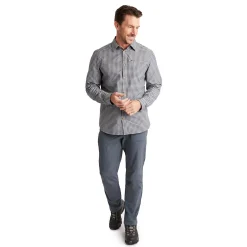 Men'S Firth Long Sleeve Shirt Marine Blue Gingham