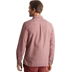 Men'S Firth Long Sleeve Shirt Chestnut Red Gingham