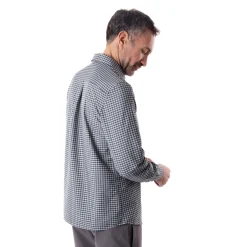 Men'S Firth Long Sleeve Shirt Marine Blue Gingham