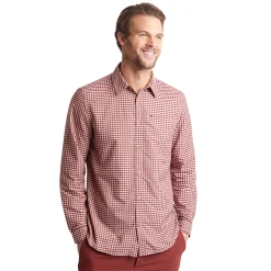 Men'S Firth Long Sleeve Shirt Chestnut Red Gingham