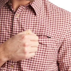 Men'S Firth Long Sleeve Shirt Chestnut Red Gingham
