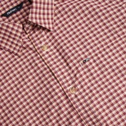 Men'S Firth Long Sleeve Shirt Chestnut Red Gingham