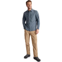 Men'S Frontier Long Sleeve Shirt Slate Grey Marl