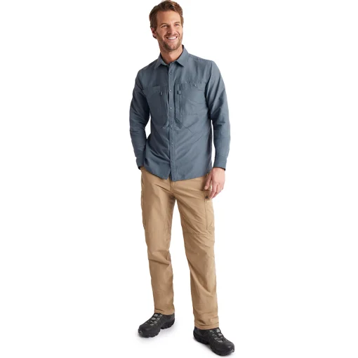 Men'S Frontier Long Sleeve Shirt Slate Grey Marl