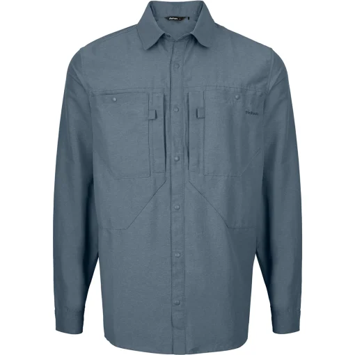 Men'S Frontier Long Sleeve Shirt Slate Grey Marl