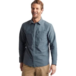 Men'S Frontier Long Sleeve Shirt Slate Grey Marl
