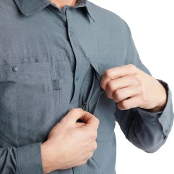 Men'S Frontier Long Sleeve Shirt Slate Grey Marl
