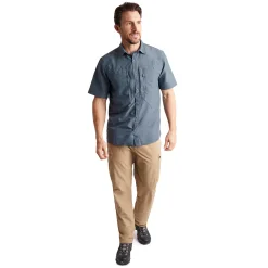 Men'S Frontier Short Sleeve Shirt Slate Grey Marl