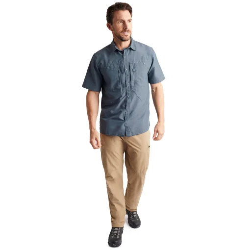 Men'S Frontier Short Sleeve Shirt Slate Grey Marl