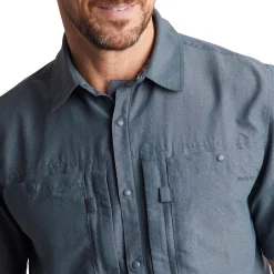 Men'S Frontier Short Sleeve Shirt Slate Grey Marl