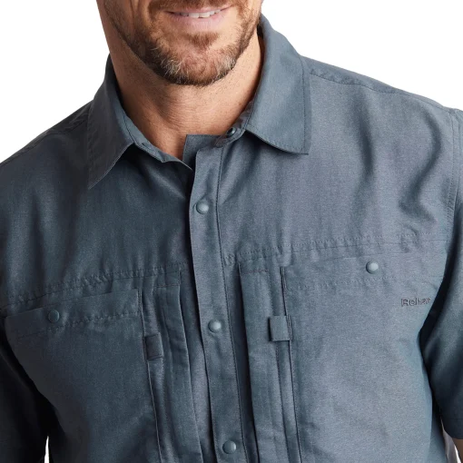 Men'S Frontier Short Sleeve Shirt Slate Grey Marl