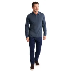 Men'S Global Long Sleeve Polo True Navy