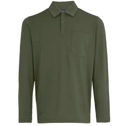 Men'S Global Long Sleeve Polo Conifer Green