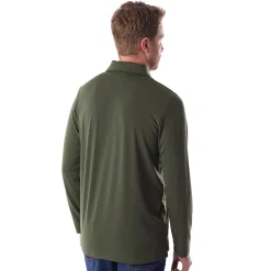 Men'S Global Long Sleeve Polo Conifer Green