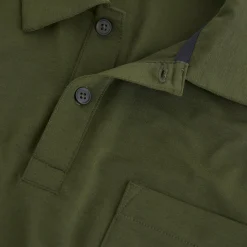 Men'S Global Long Sleeve Polo Conifer Green