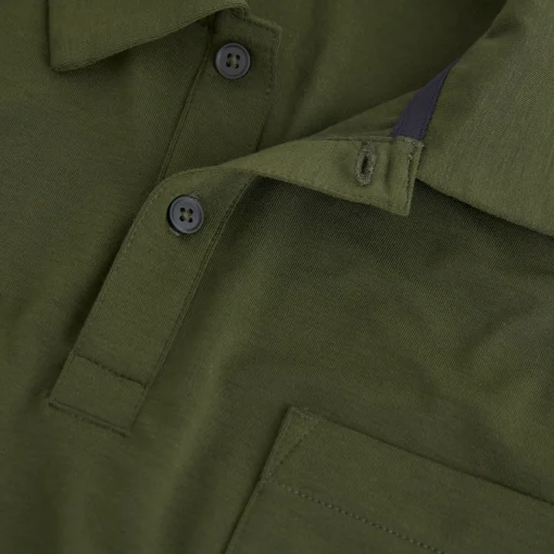 Men'S Global Long Sleeve Polo Conifer Green