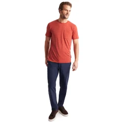 Men'S Harbour Short Sleeve T-Shirt Coast Red Marl Stripe