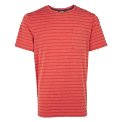 Men'S Harbour Short Sleeve T-Shirt Coast Red Marl Stripe